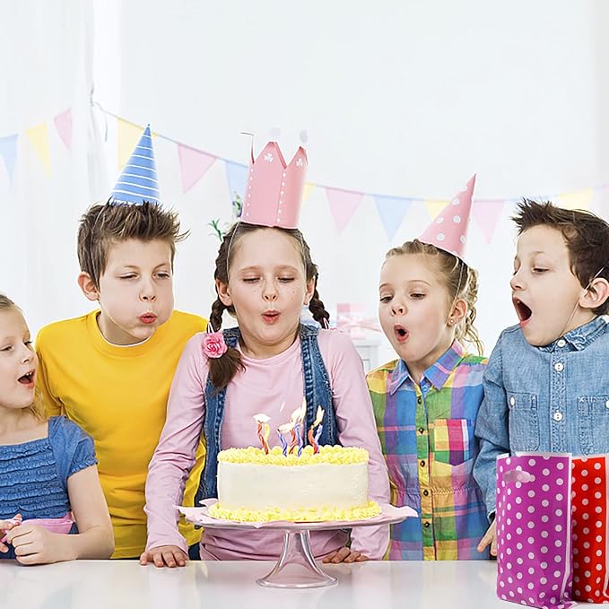 25 Pcs Kids Party Favors - Birthday Candy Bags, Polka Dot Pattern (5 Colors)