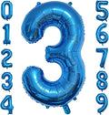 40 Inch Blue Number Balloon 3, Large Number Foil Balloons Mylar for Girl Boy Birthday Party Celebration Decorations Supplies, Digital Balloons for Wedding Anniversary Events Decorations