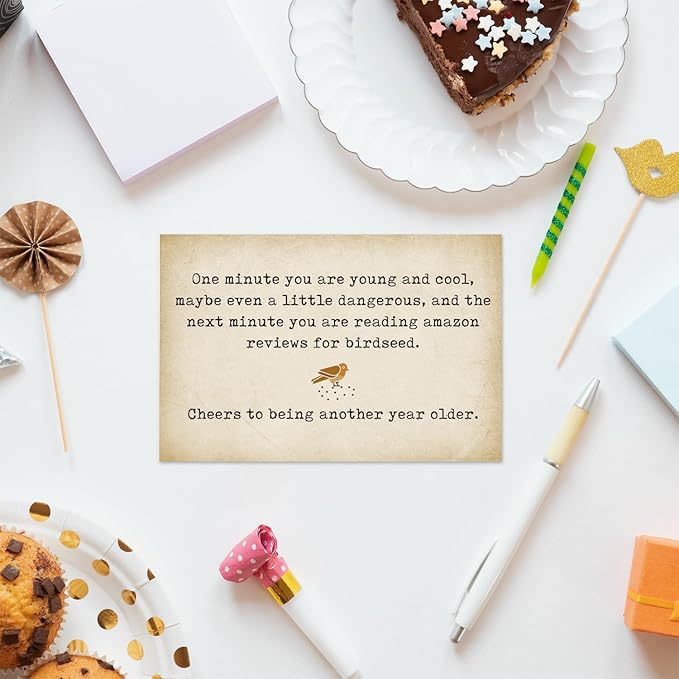 Funny Birthday Card for Him Her, Unique Getting Old Birthday Card for Dad Mom Brother Sister Friend Bestie, Humorous 40th 50th 60th Birthday Gift for Him Her
