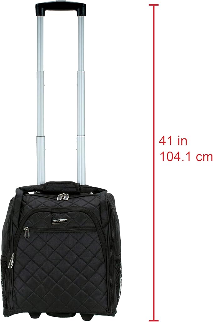 Rockland Melrose Upright Wheeled Underseater Carry-On Luggage, Black