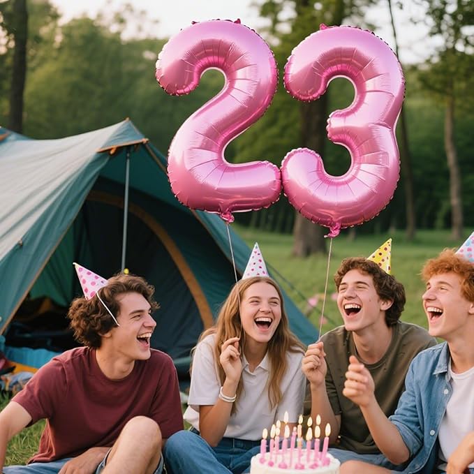 Pink Number 3 Birthday 40 Inch Balloons for Girls,Mylar 3 Balloon Number, Big Foil 3 & 1 Helium Number 13 31 Balloon for Women Birthday Party Decorations Anniversary Decor Supplies