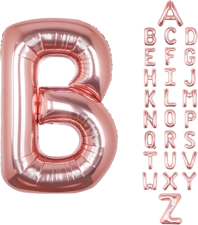 Letter Balloons 40Inch Large Giant big Foil Mylar Rose Gold Balloons B for Birthday Party Decorations