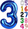 Metallic Blue Number 3 Balloon 40 Inch, 3rd Birthday Celebration Supplies for Girls Boys Women Men, 3 Balloon for Girls Boys Theme Party