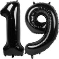40 Inch Black Number 19 Balloon, Giant Number 19 Balloons for 19th Birthday Decorations, Party Supplies for Baby Boy Girl, Black Party Decor