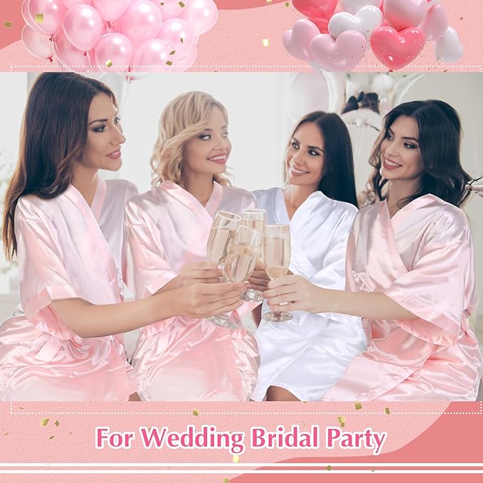 Panitay 42 Pcs Bridal Robes Sets Bride Robes Bridesmaids Proposal Gift Heart Sunglasses Champagne Flutes for Wedding Party