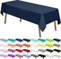 PARTY ULYJA Navy Blue Plastic Tablecloths 2 Pack 54 x 108 Inch Rectangle PEVA Vinyl Dark Table Covers for Parties, Picnic, Wedding's, 8 ft Table Use