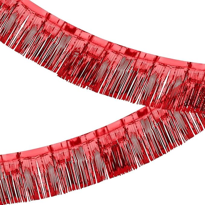 6 Pack 10 Feet Foil Fringe Garland, Metallic Tinsel Streamers Banner Wall Hanging Curtain Backdrop, for Parade Floats Bachelorette Wedding Birthday Party Christmas Decorations