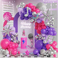 Music Hunter Balloon Arch Kit - 153Pcs Kpop Party Decorations with Disco Ball and Music Note Balloons, Pink Purple Silver Balloons for Disco Music Prom Fan Gatherings Girls Birthday Party Decorations