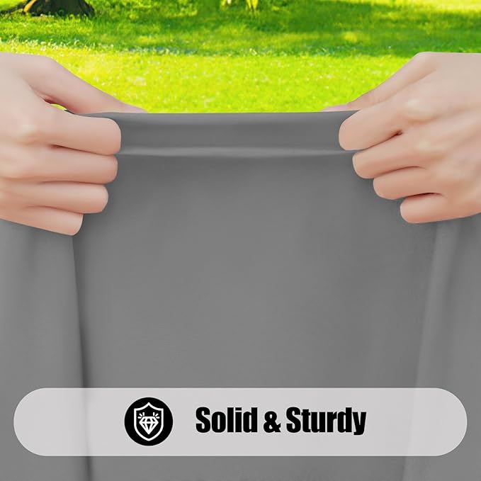 Smiry 2 Pack Rectangle Picnic Table Cloth, Waterproof Elastic Fitted Tablecloths, Washable Polyester Rectangular Patio Table Cover for Camping, Indoor and Outdoor (Grey, 24"x48")