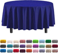Exquisite 12-Pack Premium Plastic Tablecloth Pack of 12 Premium Plastic Tablecloth 84 Inch Round Table Cover - Navy Blue