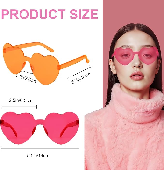 Heart Sunglasses 12/18/24 Pcs Heart Shaped Glasses for Women Cute Funny Party Glasses Party Favors Accessories