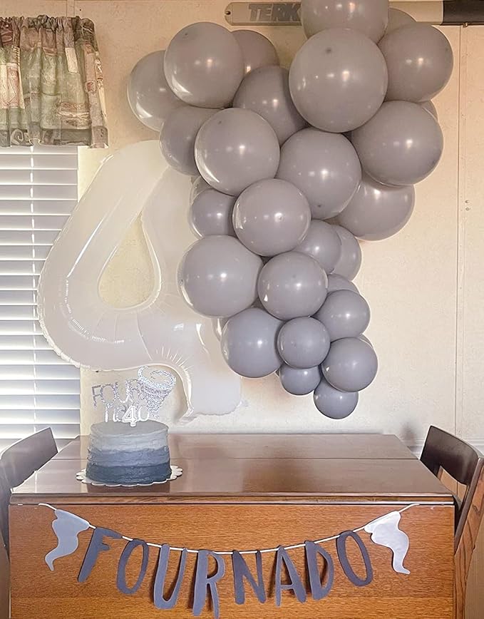 40 Inch Large Numbers Balloon, 4 White Ballon for 4th 14 40 44 Birthday Party, Balloon 4 Number for Graduations Wedding Supplies