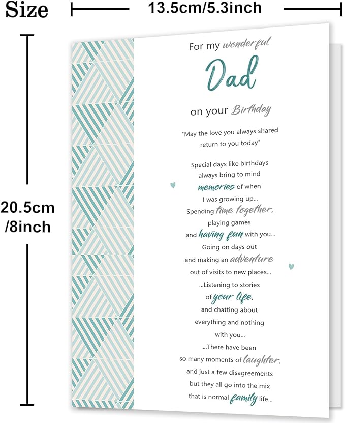 Dad Birthday Card，Birthday Gifts for Dad Father