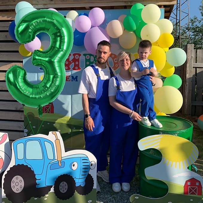 TONIFUL 40 Inch Dark Green Large Numbers Balloon 0-9 Birthday Party Decorations,Foil Mylar Big Number 3 Balloon Digital 3 for Birthday Party,Wedding, Bridal Shower Engagement Photo Shoot, Anniversary