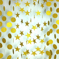 Party Decorations 52 Ft Big Star Garland Circle Dots Garland Paper Backdrop Streamer for Graduation Birthday Bachelorette Engagement Wedding Bridal Shower Baby Shower (Gold)