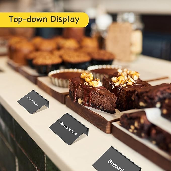 PigPotParty 12 Pcs Food Labels for Party Buffet, 4"x3" Mini Chalkboard Signs for Food Display, Table Place Cards - Name Tags- Small Chalk Board Signs, w/Cleaning Spray & 2 Markers