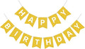 Gold Happy Birthday Banner Sign for Backdrop Gold Happy Birthday Decorations for Women Men Kids Golden Party Banner Garland Wall Door Bunting Flag