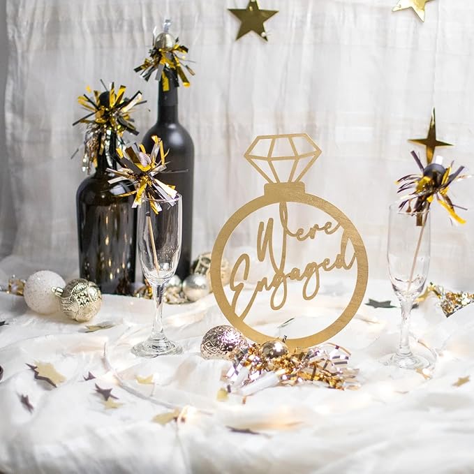 We're Engaged Table Sign,Engagement Party Decorations,Engaged Centerpiece, Engagement Ring Decorations,Engaged Party Decorations,Engagement Party Sign