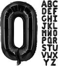 Lovoir 40 Inch Large Black Letter O Balloons Big Size Jumbo Mylar Foil Helium Balloon for Birthday Party Celebration Decorations Alphabet Black O