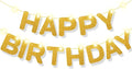 Glitter Gold Happy Birthday Banner with Lights for Happy Birthday Party Decorations Birthday Sign Bunting Banner with Shiny Letter Baby Birthday Party Decorations Supplies for Kids Adult