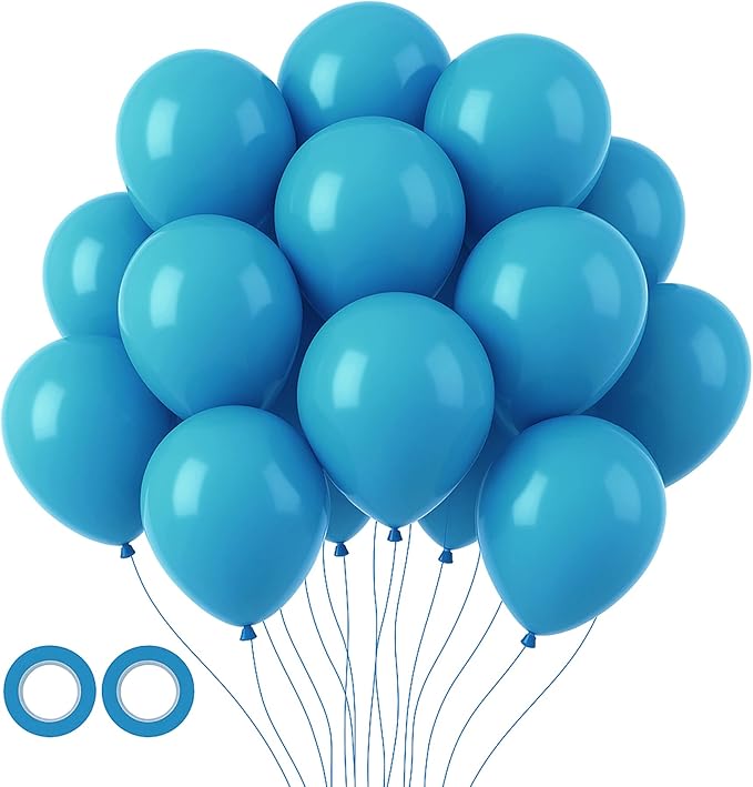 105pcs Peacock Blue Balloons 12inch Party Latex Balloons for Boys Girls Birthday Baby Shower Gender Reveal Wedding Sunflower Party Decorations