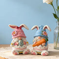 Easter Gnomes Decorations Bunny Gnomes Easter Rabbits Gnome Figurine Decoration Resin Handmade Spring Gnome Table Ornaments Elf Gifts for Home