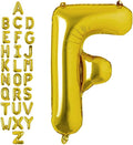 40 Inch Gold Letter F Balloons, DIY Phrase Foil Alphabet Letter F Balloons DIY Word F Banner for Birthday Anniversary Celebration Graduation Party Supplies Decoration