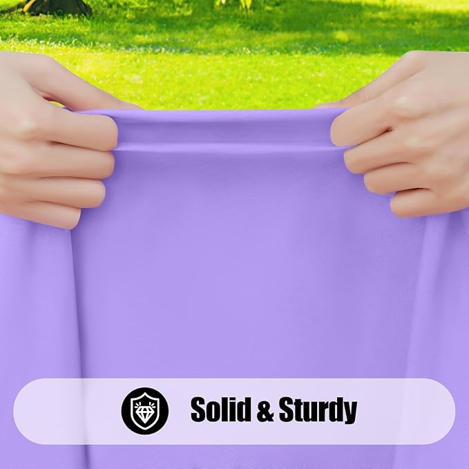 Smiry 2 Pack Rectangle Picnic Table Cloth, Waterproof Elastic Fitted Tablecloths, Washable Polyester Rectangular Patio Table Cover for Camping, Indoor and Outdoor (Lavender, 30"x72")