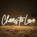 Lucunstar Cheers to Love Neon Sign Wedding Neon Sign Led Lights for Room Warm White Wall Decor Light Sign for Wedding USB Powered Sign Decor 16.5"X5.9"