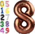 Balloons 8 Numbers, 40 Inch Coffee Brown Fiol Large Ballon for Women And Men, Balloons Decoration for Happy 8 18 28 80 Birthday, Wedding Anniversary, New Year, Halloween Party Decoration