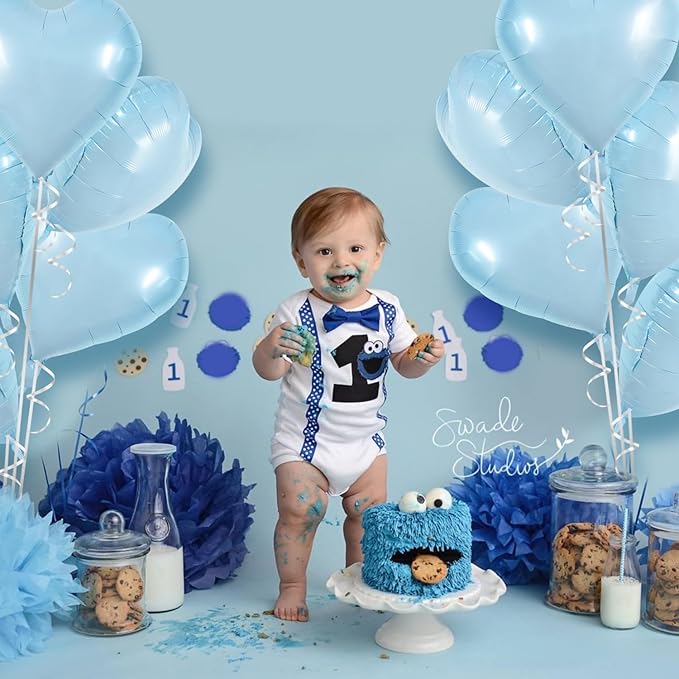 TONIFUL 30Pcs 18 Inch Baby Blue Heart Balloons Pastel Blue Heart Shape Foil Mylar Balloons Decoration for Birthday Valentine's Day Wedding Bridal Shower Anniversary Engagement Party Supplies