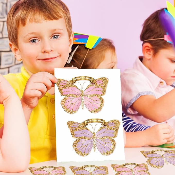 Qyeahkj 36pcs Butterfly Birthday Invitations for Girls with Envelopes Stickers Cards Floral Butterfly Party Celebration Party Supplies Favors for Kids Boys Baby Shower Wedding Decorations