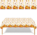 Thanksgiving Disposable Tablecloth, 54 x 108 Inch Rectangle Waterproof Plastic Fall Theme for Harvest Party Table Decoration (Maple 6 Pack)