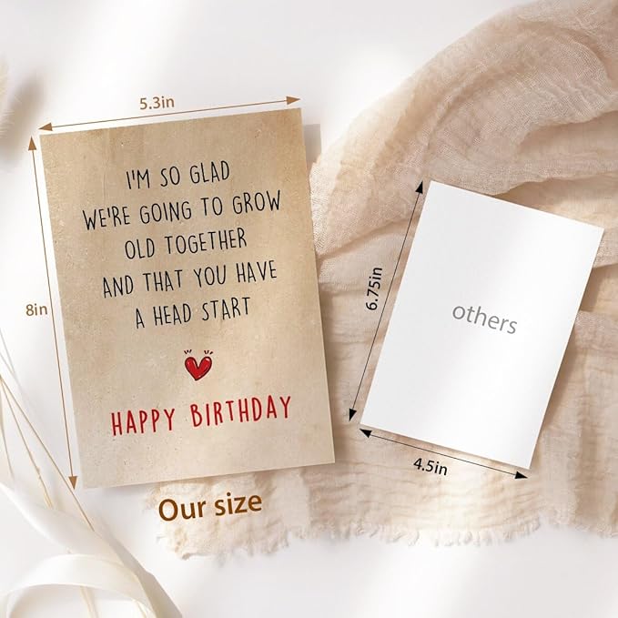 Funny Birthday Card for Husband wife, Romantic Birthday Gifts for Boyfriend, Happy Birthday Cards for Him Her