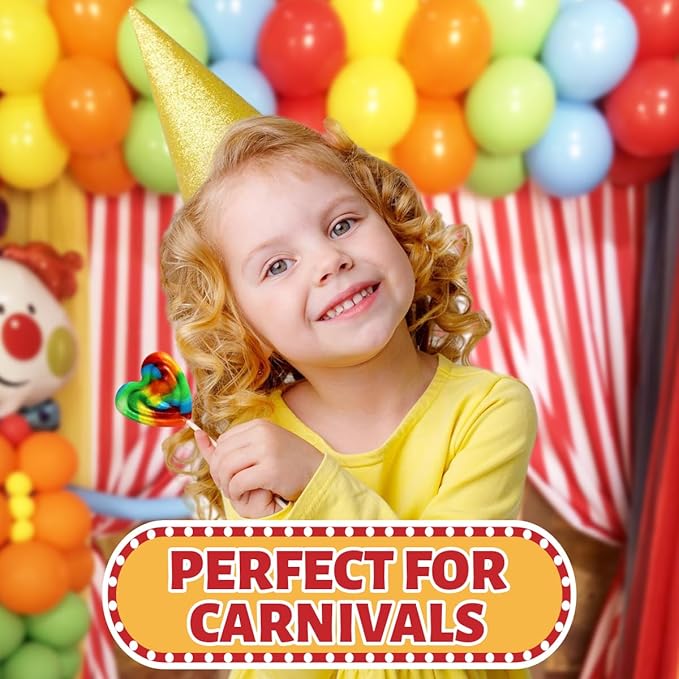 Carnival Lollipops Rainbow Twist, Swirls, and Round Lolly-pops Unicorn Party Favors - Individually Wrapped Rainbow Candy Suckers & Lollipops Great for Birthday Parties, Pinata, Easter Candy - 50 Count