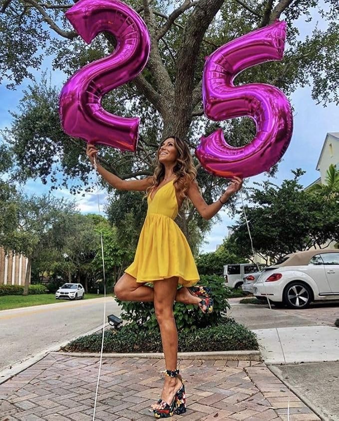 Balloons Number 5 40 Inch, 5 Birthday Balloon for Boys And Girls, Rose Purple Numbers Balloon for 5, 15, 25, 50 Birthday Party Decoration, Anniversary, Wedding, Single Supplies