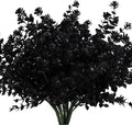 RECUTMS Black Artificial Flowers, Fake Outdoor UV Resistant Plants Faux Plastic Greenery Shrubs Indoor Outside Hanging Planter Home Kitchen Office Wedding, Garden Decor (Black)