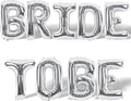 Large Silver BRIDE TO BE Balloons for Bridal Shower Bachelorette Party Decorations, 40 Inch BRIDE TO BE Mylar Balloon Letter, Silver Foil Balloon Banner for Women Engagement Hen Party Decor Supplies