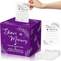 Pajean 50 Pcs Share a Memory Cards for Collections of Life, Memory Cards Box for Guest Ideas Funeral Graduation Wedding Bridal Shower Birthday Anniversary Retirement(Purple)