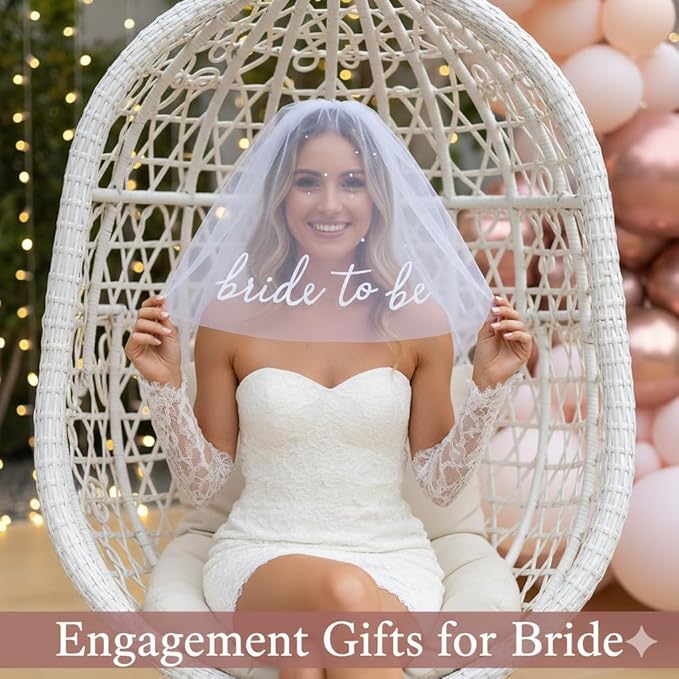 Bride to Be Veil Bachelorette Party Accessories, Bridal Shower Decorations, Engagement Gifts for Bride