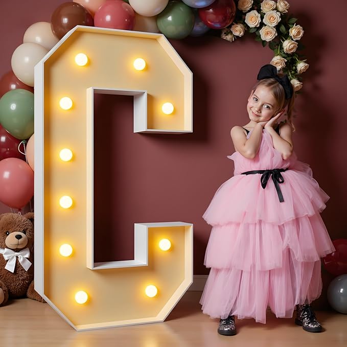 iMPRSV 4FT Light Up Letters - Large Marquee Letters Kit for Birthday Party, Wedding Decorations & Arch