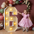 imprsv 3FT Light Up Numbers, Marquee Numbers 6 for Birthday and Anniversary Party Decorations, Large Light Up 6, Pre-Cut Foam Board Kit