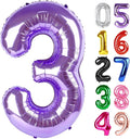 Purple Number 3 Balloon 40 Inch, 3rd Birthday Celebration Supplies for Girls Boys Women Men, 3 Balloon for Girls Boys Theme Party