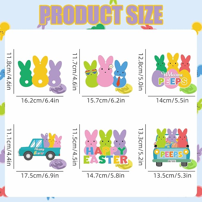 124pcs Easter Party Decorations Set Include Happy Easter Banner Chillin with My Peeps Paper Plates and Napkins,Paper Cups,Plastic Tablecloth and Forks,Hanging Swirls, for 20 Guests
