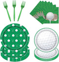 Rakuto Golf Party Plates Napkins, 64PCS Golf Party Decoration Supplies Tableware Set, Disposable Paper Plates Napkins Forks Birthdays Supplies(16 Guests)