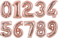TONIFUL 16 Inch Number Rose Gold 0-9 Mylar Foil Balloons 10 Pcs Custom digitalal Balloons for 2026 New Year Eve Birthday Party Engagement Graduations Anniversary Baby Shower