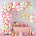 Daisy Balloon Garland Arch Kit,Retro Hippie Boho Pink White Yellow Balloons Garland Daisy Flower Balloons For Birthday Baby Shower Bridal Wedding Groovy Daisy Party Decorations