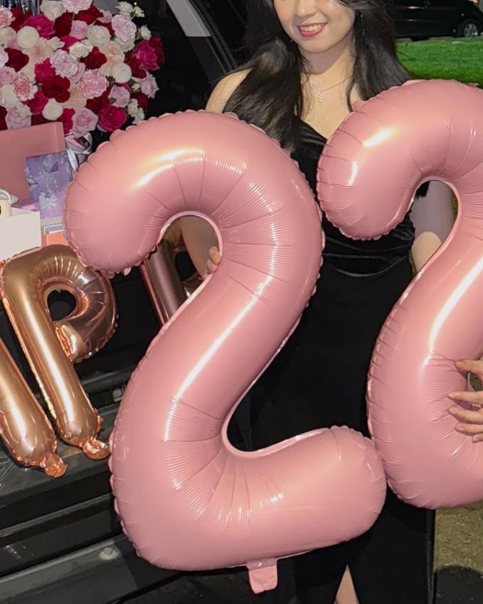 Pearlescent Pink Number 0 Balloon 40 Inch, 0 Balloon Numberfor 10th 20th 30th 40th 50th 60th Birthday Decorations, Pearlescent Pink Party Supplies for Men Women