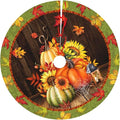 Fall Tree Skirt 48 inch, Thanksgiving Halloween Christmas Tree Skirts Ornaments Decorations, Pumpkin Maple Leaf Spider Web Design for Xmas Party Indoor Outdoor Decor