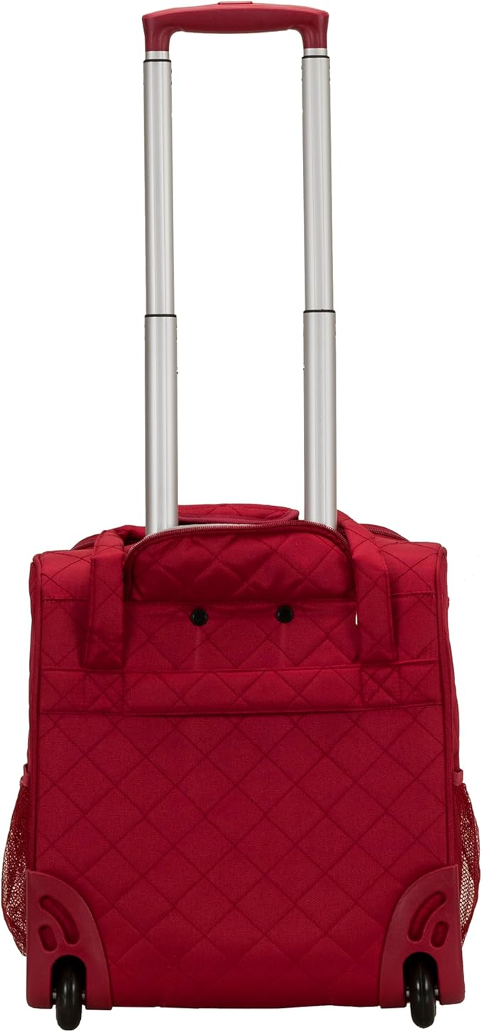 Rockland Melrose Upright Wheeled Underseater Carry-On Luggage, Red